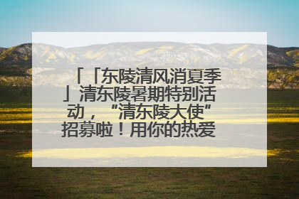 「东陵清风消夏季」清东陵暑期特别活动，“清东陵大使”招募啦！用你的热爱守护世界遗产！