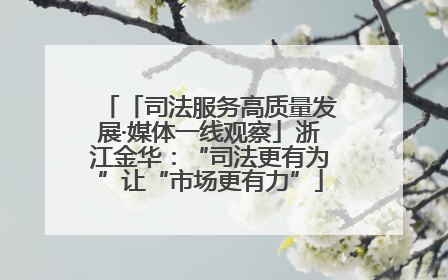 「司法服务高质量发展·媒体一线观察」浙江金华：“司法更有为”让“市场更有力”