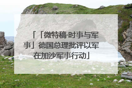 「微特稿·时事与军事」德国总理批评以军在加沙军事行动