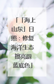 「海上山东」日照：修复海洋生态 擦亮蔚蓝底色