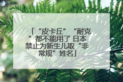 “皮卡丘”“耐克”都不能用了 日本禁止为新生儿取“非常规”姓名