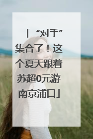 “对手”集合了！这个夏天跟着苏超0元游南京浦口