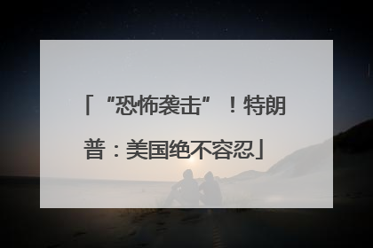 “恐怖袭击”！特朗普：美国绝不容忍