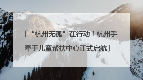“杭州无孤”在行动！杭州手牵手儿童帮扶中心正式启航