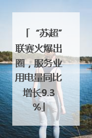 “苏超”联赛火爆出圈，服务业用电量同比增长9.3%