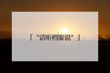 “请听档案说”