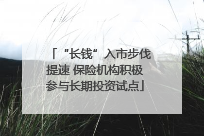 “长钱”入市步伐提速 保险机构积极参与长期投资试点
