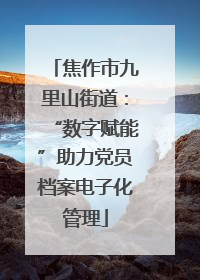 焦作市九里山街道：“数字赋能”助力党员档案电子化管理