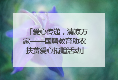 爱心传递，清凉万家——国聘教育助农扶贫爱心捐赠活动