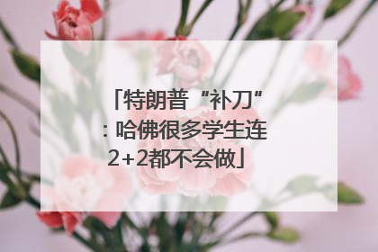 特朗普“补刀”：哈佛很多学生连2+2都不会做