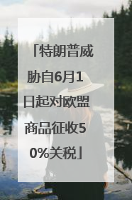 特朗普威胁自6月1日起对欧盟商品征收50%关税
