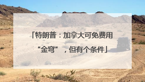 特朗普：加拿大可免费用“金穹”，但有个条件