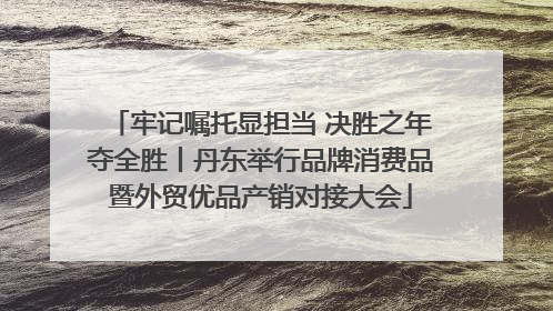 牢记嘱托显担当 决胜之年夺全胜丨丹东举行品牌消费品暨外贸优品产销对接大会