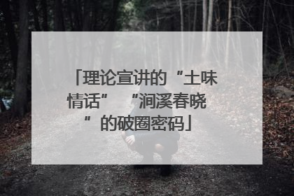 理论宣讲的“土味情话” “涧溪春晓”的破圈密码