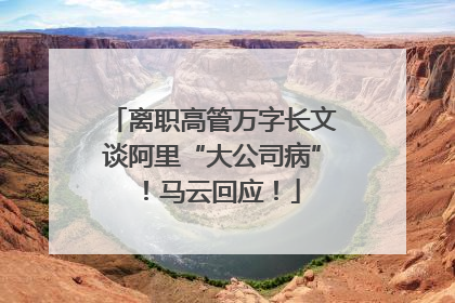 离职高管万字长文谈阿里“大公司病”！马云回应！