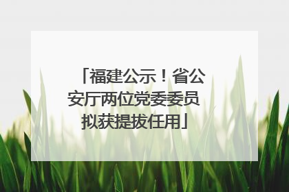 福建公示！省公安厅两位党委委员拟获提拔任用