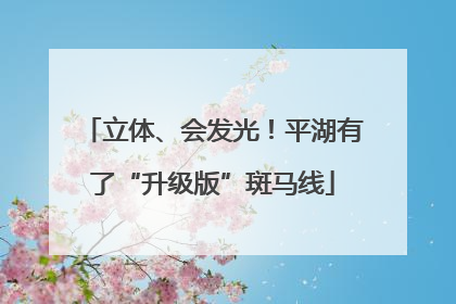 立体、会发光！平湖有了“升级版”斑马线
