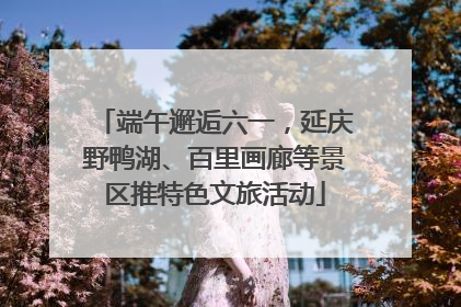 端午邂逅六一，延庆野鸭湖、百里画廊等景区推特色文旅活动