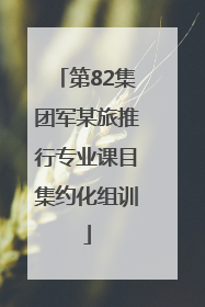 第82集团军某旅推行专业课目集约化组训