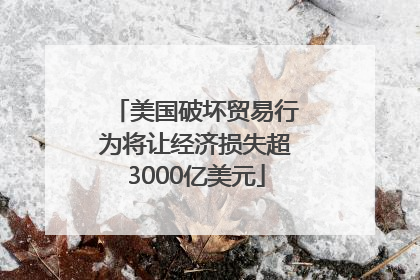 美国破坏贸易行为将让经济损失超3000亿美元