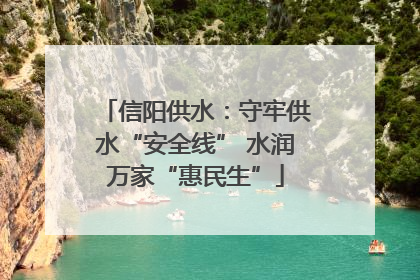 信阳供水：守牢供水“安全线” 水润万家“惠民生”