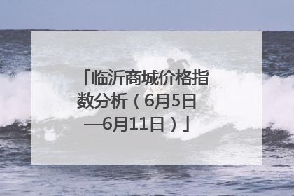 临沂商城价格指数分析（6月5日—6月11日）