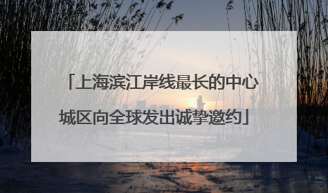 上海滨江岸线最长的中心城区向全球发出诚挚邀约
