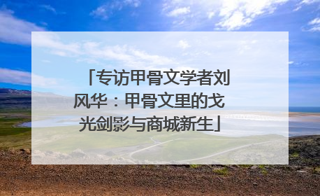 专访甲骨文学者刘风华：甲骨文里的戈光剑影与商城新生