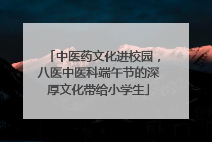 中医药文化进校园，八医中医科端午节的深厚文化带给小学生