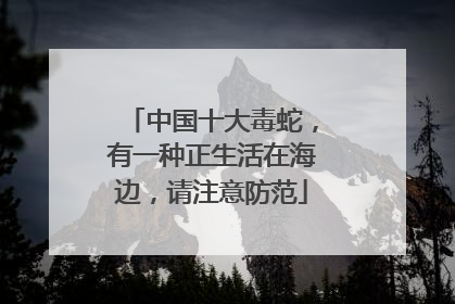 中国十大毒蛇，有一种正生活在海边，请注意防范