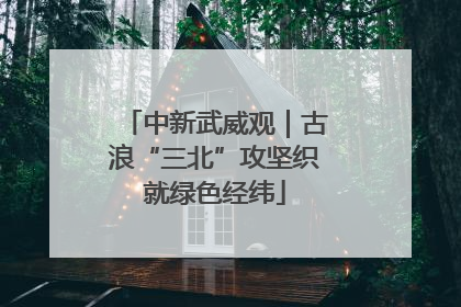 中新武威观｜古浪“三北”攻坚织就绿色经纬
