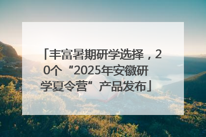 丰富暑期研学选择，20个“2025年安徽研学夏令营”产品发布
