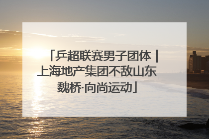 乒超联赛男子团体｜上海地产集团不敌山东魏桥·向尚运动