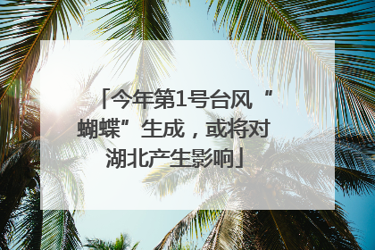 今年第1号台风“蝴蝶”生成，或将对湖北产生影响