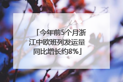 今年前5个月浙江中欧班列发运量同比增长约8%