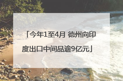 今年1至4月 德州向印度出口中间品逾9亿元