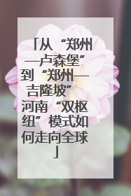 从“郑州—卢森堡”到“郑州—吉隆坡” 河南“双枢纽”模式如何走向全球