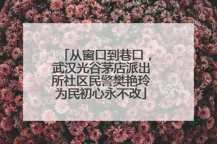 从窗口到巷口，武汉光谷茅店派出所社区民警樊艳玲为民初心永不改