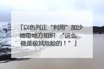 以色列正“利用”加沙地带地方组织  “这么做是极其危险的！”