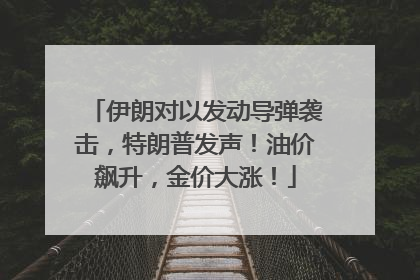 伊朗对以发动导弹袭击，特朗普发声！油价飙升，金价大涨！