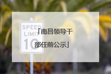 南昌领导干部任前公示