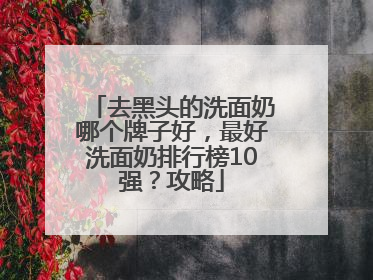 去黑头的洗面奶哪个牌子好，最好洗面奶排行榜10强？攻略