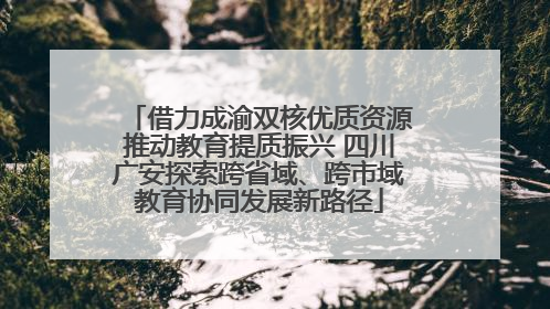 借力成渝双核优质资源推动教育提质振兴 四川广安探索跨省域、跨市域教育协同发展新路径