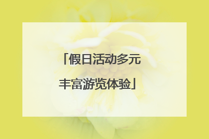 假日活动多元 丰富游览体验