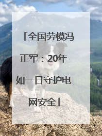 全国劳模冯正军：20年如一日守护电网安全