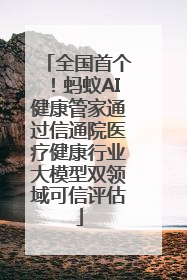全国首个！蚂蚁AI健康管家通过信通院医疗健康行业大模型双领域可信评估