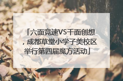 六面竞速VS千面创想，成都草堂小学子美校区举行第四届魔方活动