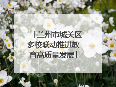 兰州市城关区多校联动推进教育高质量发展