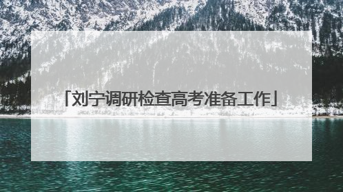刘宁调研检查高考准备工作