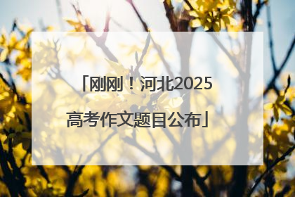 刚刚！河北2025高考作文题目公布